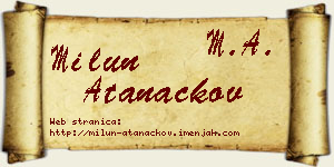 Milun Atanackov vizit kartica